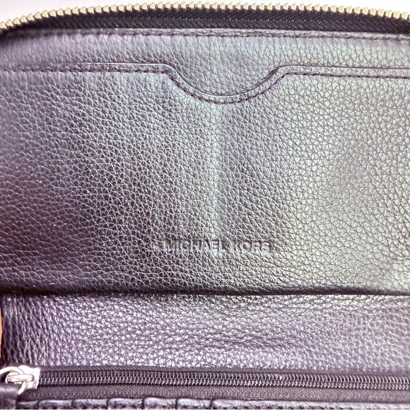 Michael Kors zip around black pebbled leather wristlet or phone case. - Picture 6 of 6
